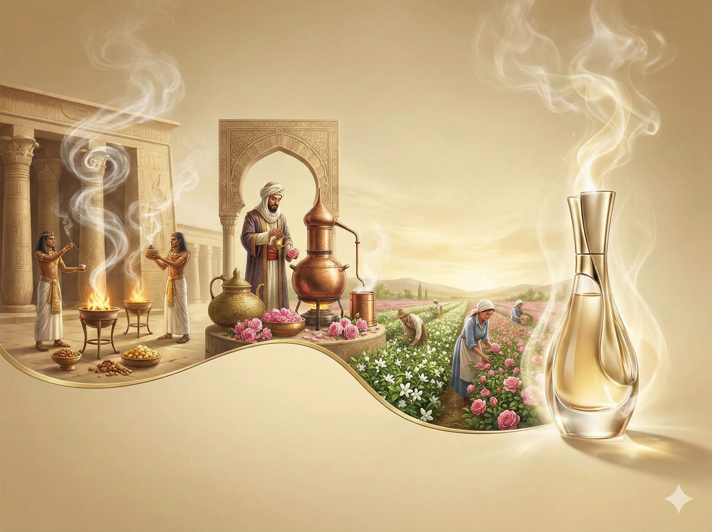 Slide A Fascinante Jornada Dos Perfumes: Da Fumaça Sagrada Aos Frascos Modernos